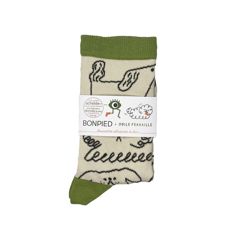 Chaussettes made in france et solidaires Odile - collaboration - Bonpied