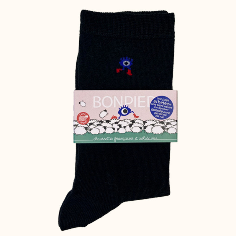 Chaussettes made in France et solidaires laine femme Sam - Bonpied