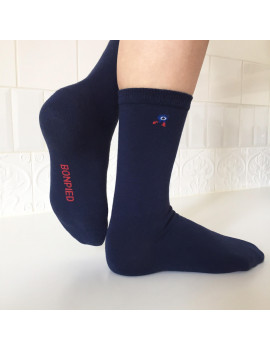 Pack de Chaussettes Solidaires Bonpied pour homme et femme modèle Pack de 3 paires de chaussettes Sacha (en fil recyclé) bleu...