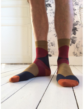 Chaussettes Solidaires Bonpied pour homme modèle Pack de 2 paires de chaussettes: Romeo & Sacha marine