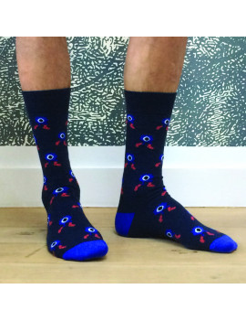 Chaussettes Solidaires Bonpied pour homme modèle Pack de 4 paires de chaussettes: Tahar, le Grand Edgar, Romeo & Sacha Noir