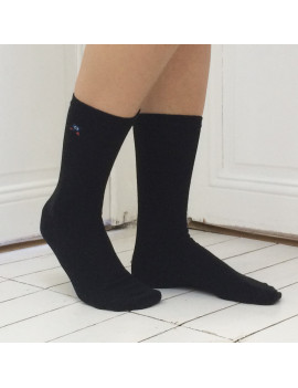 Chaussettes Solidaires Bonpied pour homme modèle Pack de 2 paires de chaussettes: Philémon et Sacha noir