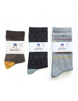 Chaussettes Solidaires Bonpied Pack de 3 paires de chaussettes: Philémon, Léon et Otto