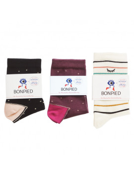 Chaussettes Solidaires Bonpied Pack de 3 paires de chaussettes: Claudine, Yasmine et Simone