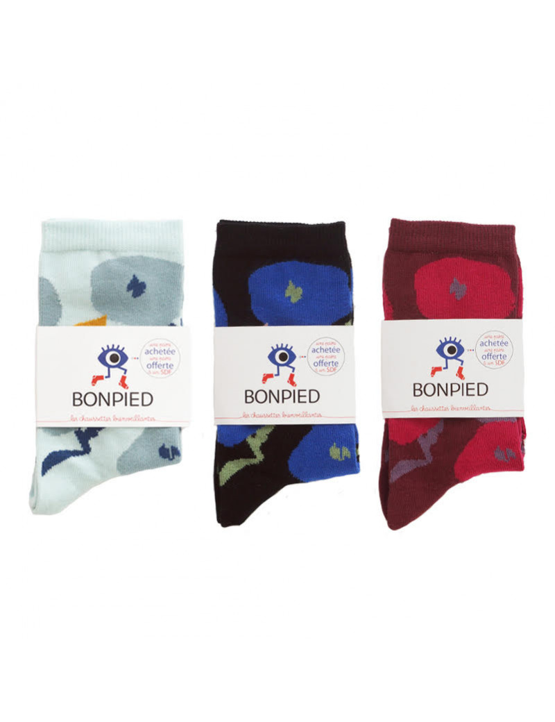 Chaussettes Solidaires Bonpied pour femme modèle Pack de 3 paires de chaussettes: Alix, Alma et Ava