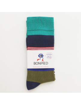 Chaussettes Solidaires Bonpied pour homme modèle Pack de 3 paires de chaussettes: Phoenix, Tahar et Pablo