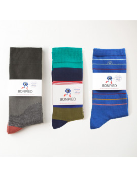 Chaussettes Solidaires Bonpied pour homme modèle Pack de 3 paires de chaussettes: Phoenix, Tahar et Pablo